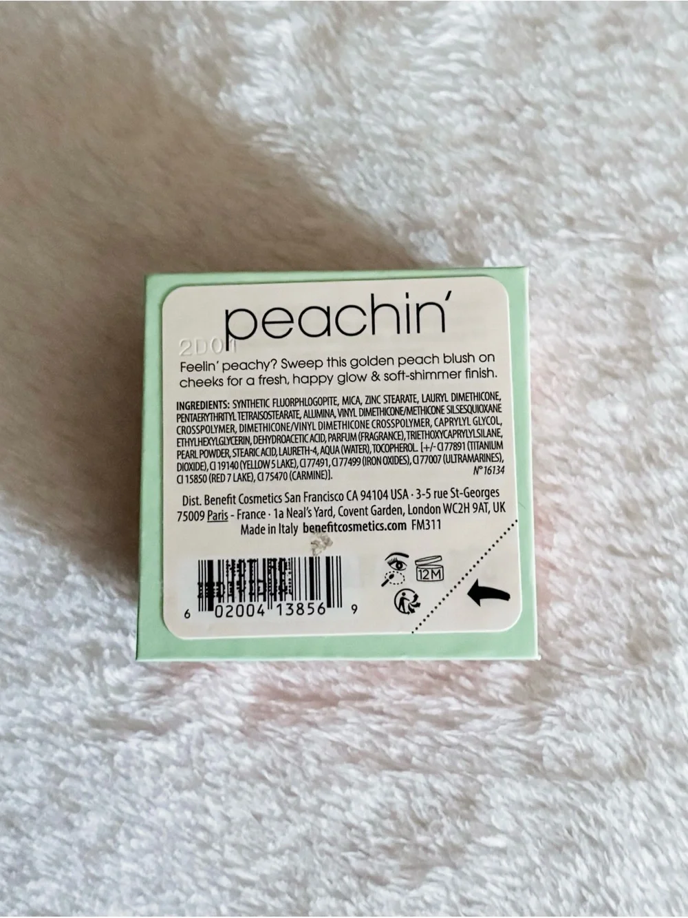 NIB! Mini Benefit Cosmetics Silky-Soft Powder Blush - Peachin’ - 0.8 oz.